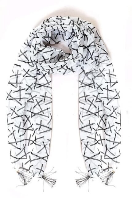 Women's Polyester Scarf- White